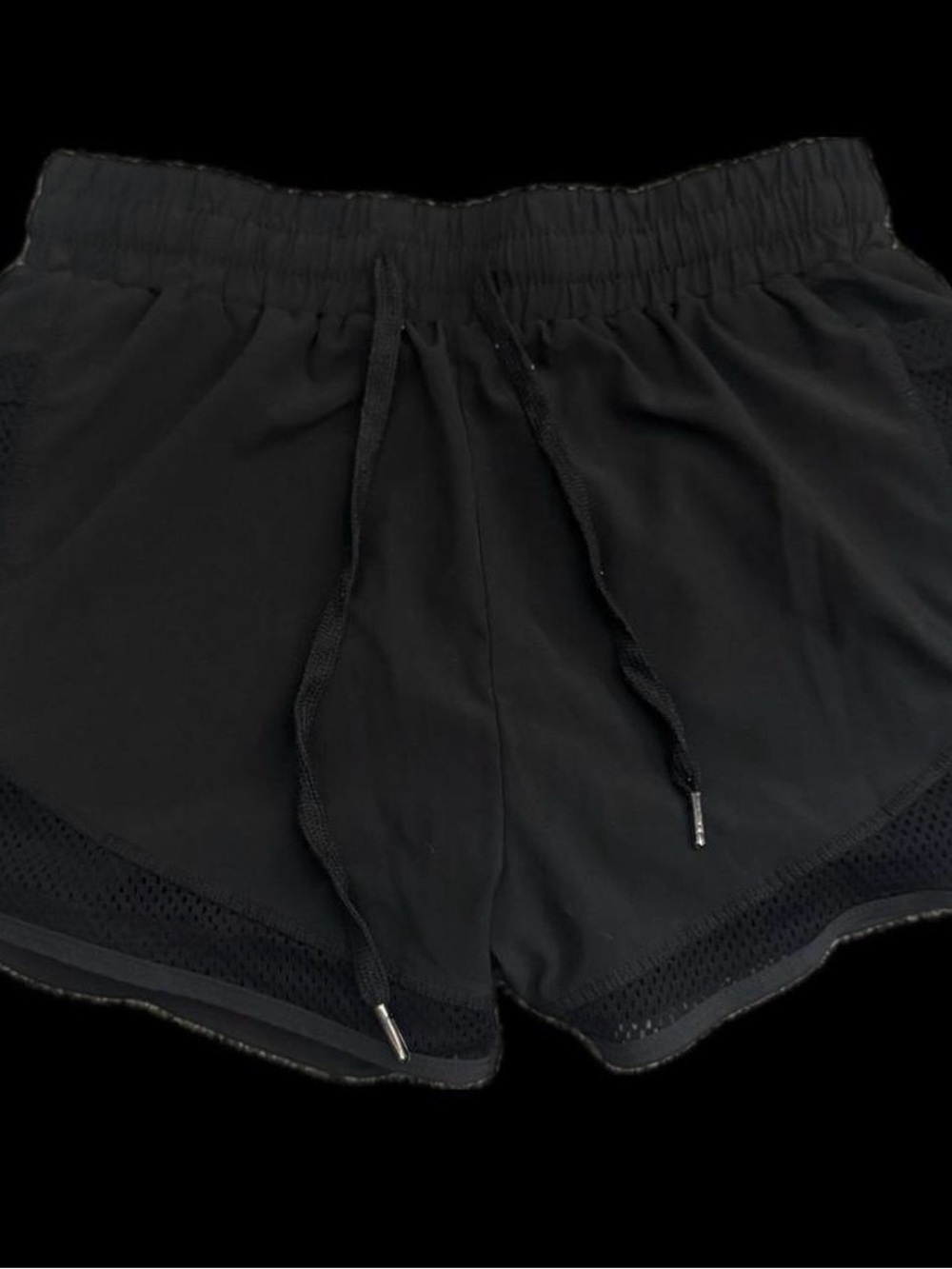 Women's Black Athletic Drawstring Shorts